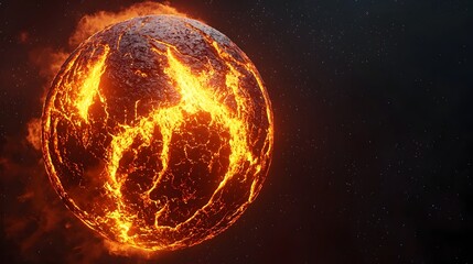 Glowing Molten Lava Veins on the Surface of Planet Earth Symbolize the Raw Energy and Power of the Planet s Core