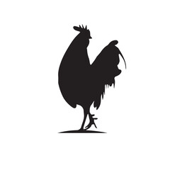 silhouette of a rooster on a white background