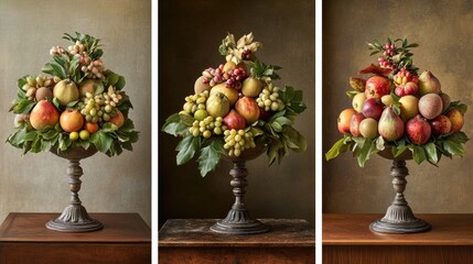 Fototapeta premium Elegant Still Life Arrangement of Assorted Fruits
