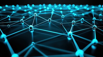Blue Network Connections on Dark Background