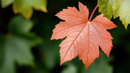 Fototapeta premium Red maple leaves burst forth in a vibrant autumnal display