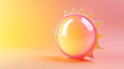 Vibrant 3D Sun Symbol in Chat Bubble: A Stunning Gradient from Yellow to Coral - Perfect for Sports Interior Posters & Motivational Decor!