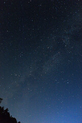 She County, Anhui Province - The Milky Way in the night sky against the backdrop of the mountains