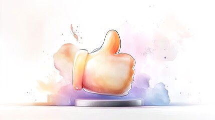 Brighten Your Space: Cheerful Glossy 3D Thumbs Up Icon in a Speech Bubble – Perfect as a Motivational Poster for Sports Interiors and Youthful Decor!