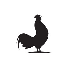 silhouette of a rooster on a white background