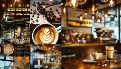Caffeinate Your Creativity with Our Coffee Shop Concept Photo Collage
