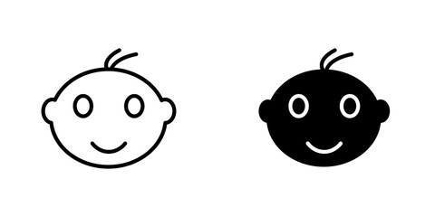 Baby boy icon symbol collection on white background.