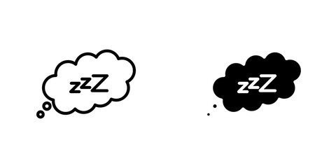 Zzz icon symbol collection on white background.