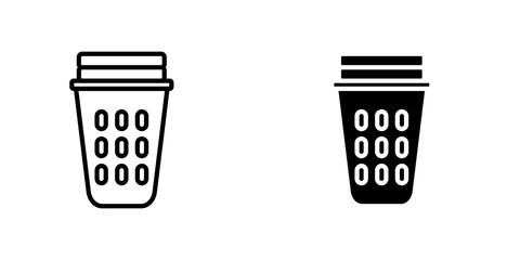Laundry basket icon symbol collection on white background.