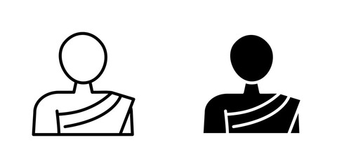 Monk icon symbol collection on white background.
