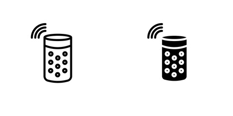 Smart speaker icon symbol collection on white background.