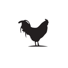silhouette of a rooster on a white background