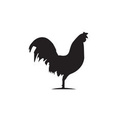 silhouette of a rooster on a white background