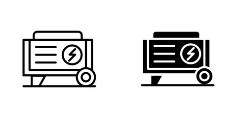 Electric generator icon symbol collection on white background.