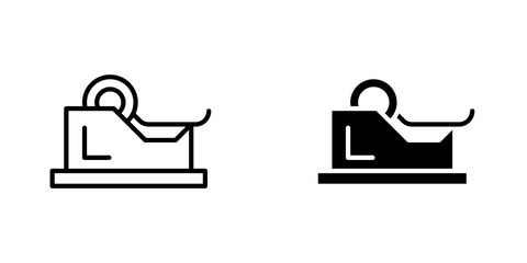 Tape dispenser icon symbol collection on white background.