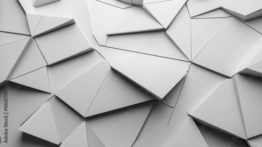 Aufkleber abstract geometric pattern of white paper triangles