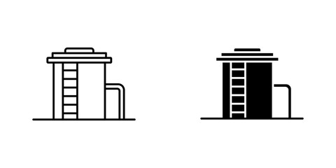 Water tank icon symbol collection on white background.