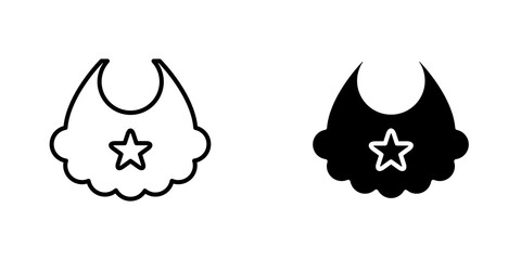 Baby bib icon symbol collection on white background.