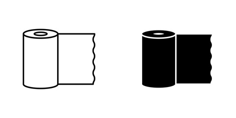 Foil roll icon symbol collection on white background.