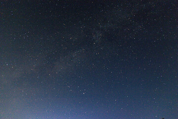 She County, Anhui Province - The Milky Way in the night sky against the backdrop of the mountains