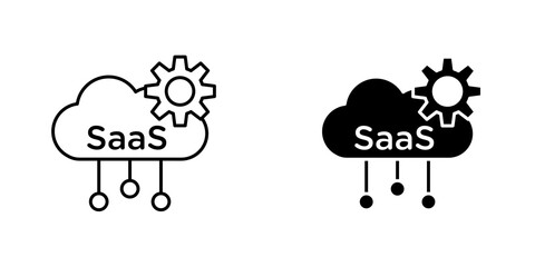 SaaS icon symbol collection on white background.