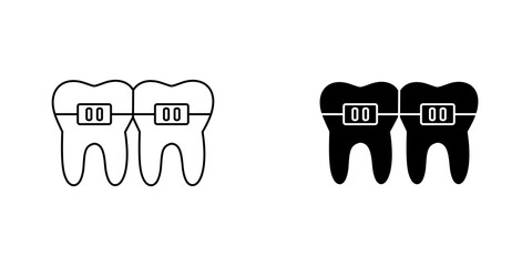 Braces icon symbol collection on white background.