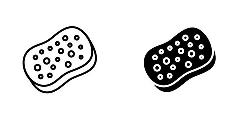 Shower sponge ball icon symbol collection on white background.