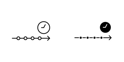 Timeline icon symbol collection on white background.