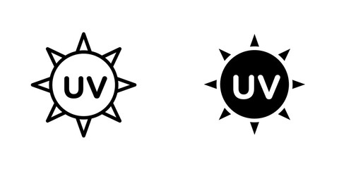 UV icon symbol collection on white background.