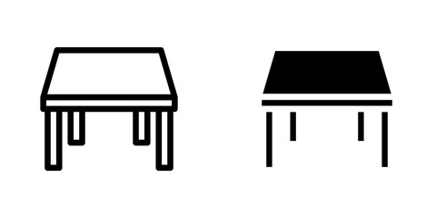 Table icon symbol collection on white background.