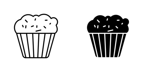Muffin icon symbol collection on white background.