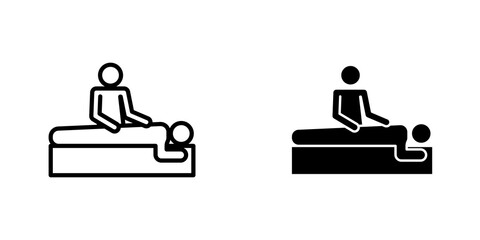 Massage icon symbol collection on white background.