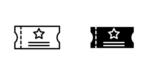 Movie ticket icon symbol collection on white background.
