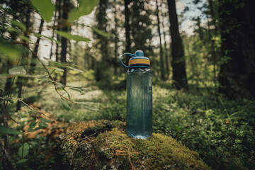 Fototapeta premium plastic hiking water bottle