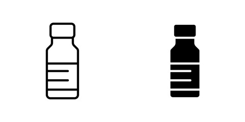 Syrup medicine bottle icon symbol collection on white background.