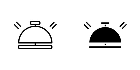Reception bell icon symbol collection on white background.