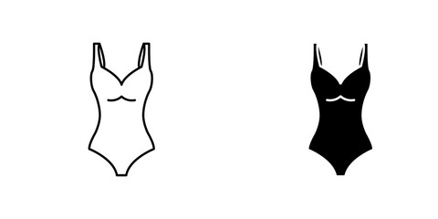 Swimsuit icon symbol collection on white background.