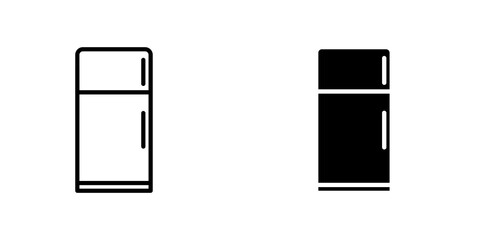 Fridge icon symbol collection on white background.