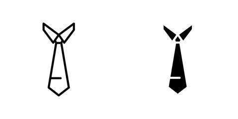 Tie icon symbol collection on white background.