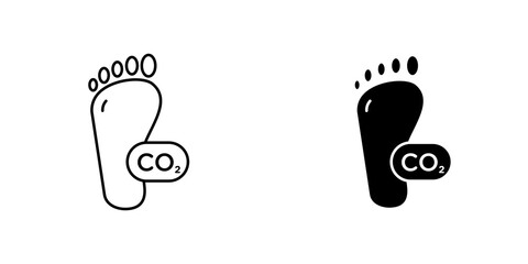 Carbon footprint icon symbol collection on white background.