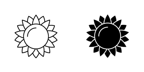 Flower icon symbol collection on white background.