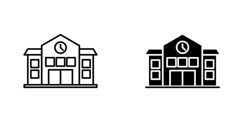 Campus icon symbol collection on white background.