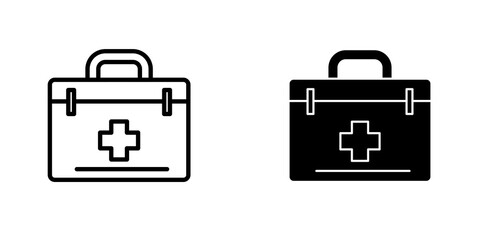 Medical aid kit icon symbol collection on white background.