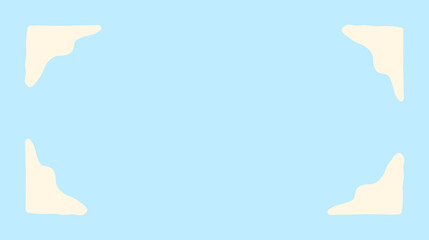 Obraz premium Minimalist Abstract Frame with Organic Shapes, minimalist, abstract, frame, organic shapes, blue, sky, cream, pastel, soft