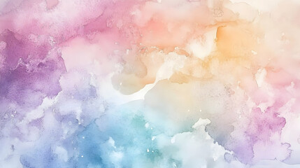 Obraz premium Soft watercolor gradient with pastel shades blending seamlessly, creating a calming, cloud-like effect