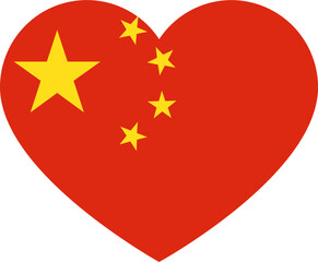 Heart Icon inside China Flag