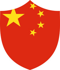 Shield Icon of China Flag
