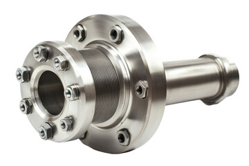 Stainless steel valve showing bolts and rotating system in detail