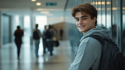 The Student Smiling in Hallway