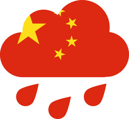 China flag on Rain Drops Icon